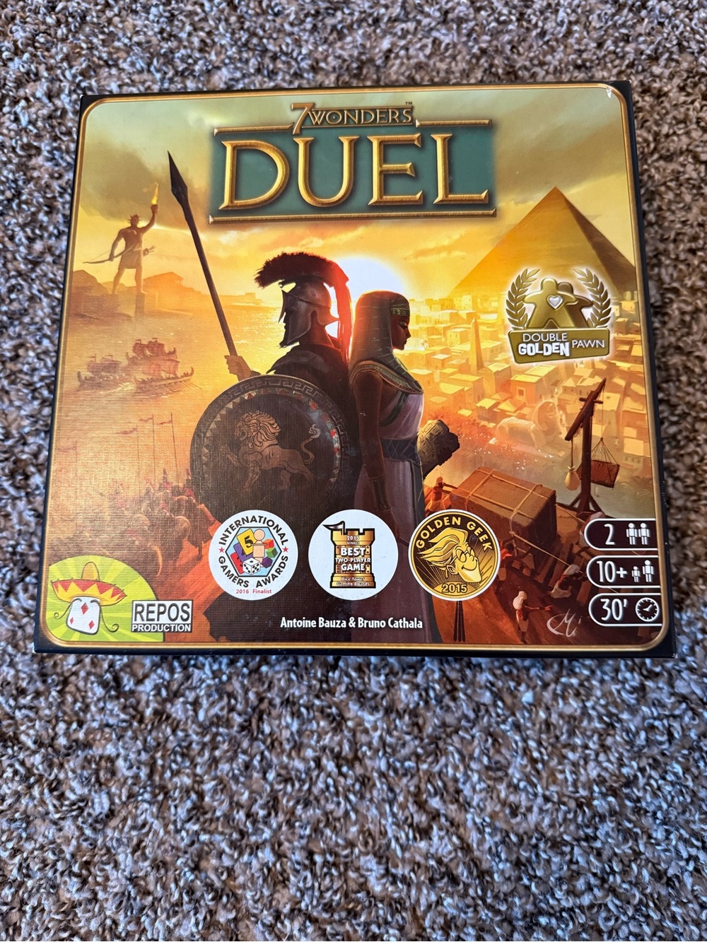 7 Wonders Duel Strategy Board Game – (Gold/Brown Artwork)